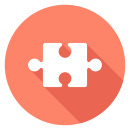 Puzzle icon related to the integration and completion